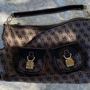 Dooney & Bourke Black and Tan Shoulder Bag